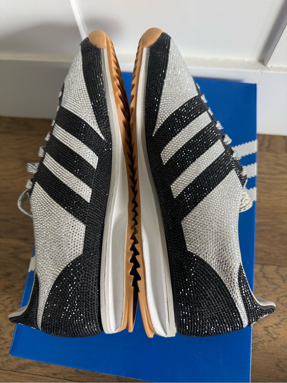 Adidas Originals SL 72 OG "Grey Two/Core Black/Ftwr White Rhinestone - Picture 6 of 11